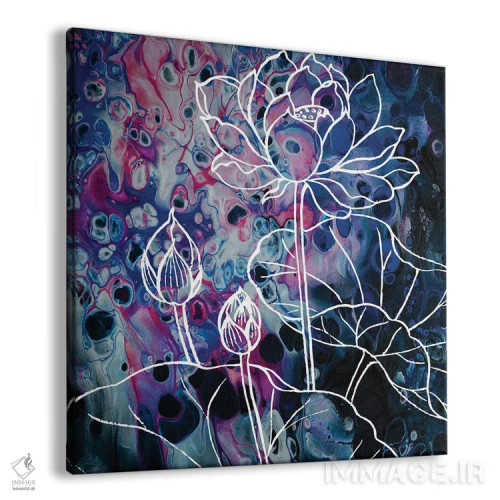 تابلو گل لوتوس آبستره اثر آرت میرانو - نمای پرسپکتیو محصول