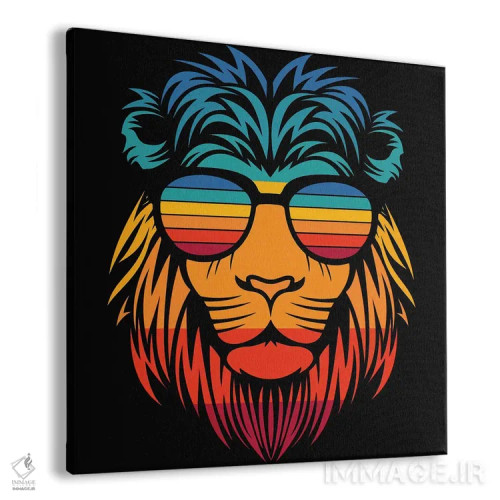 تابلو شیر با عینک آفتابی اثر آرت میرانو - نمای پرسپکتیو محصول