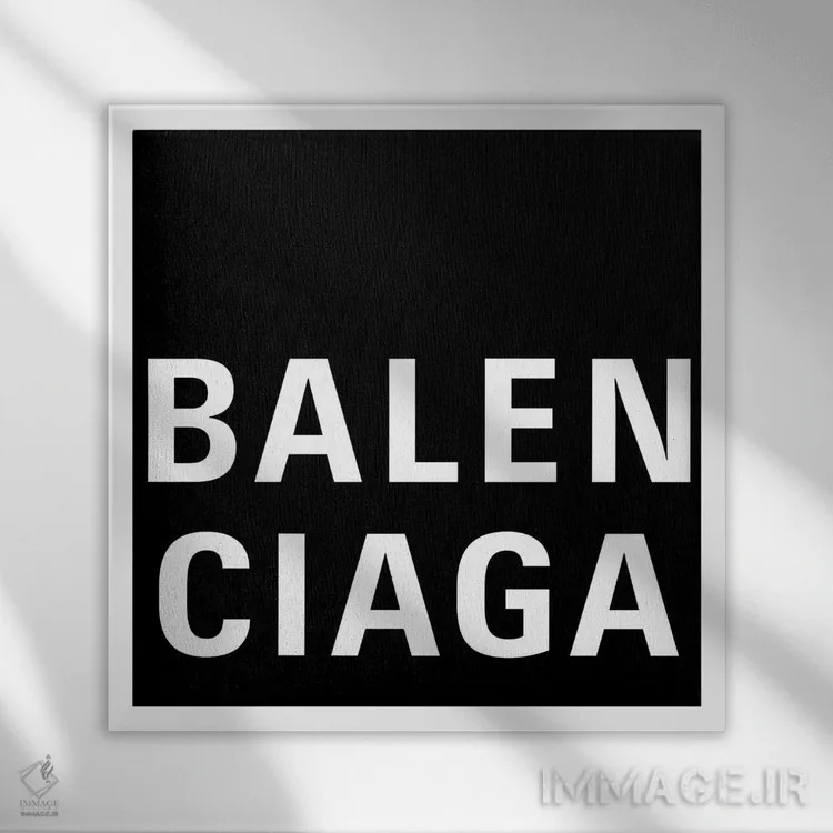 تابلو بیبی بیگ بالنسیاگا مشکی (نام برند و طرح) اثر آرت میرانو - نمای قابدار سفید