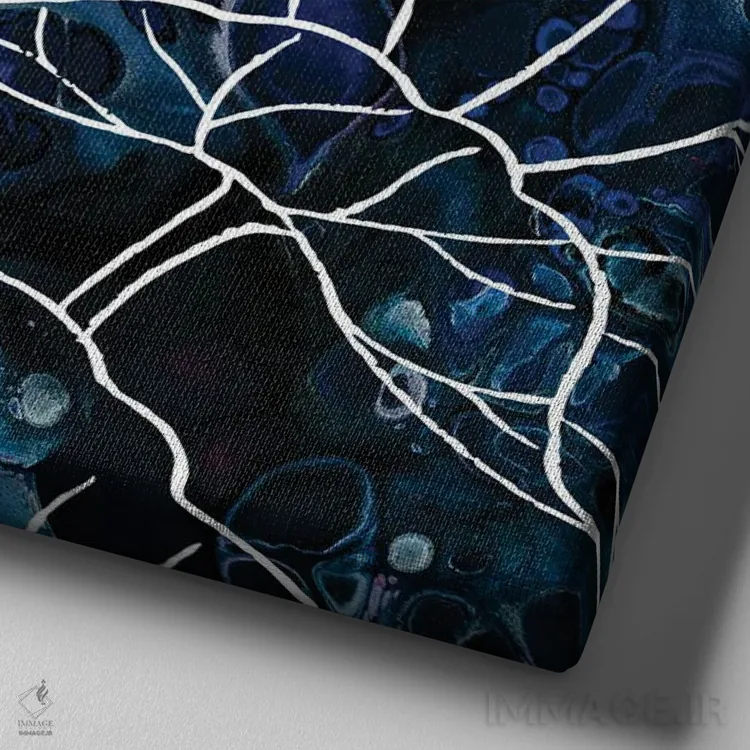 تابلو گل لوتوس آبستره اثر آرت میرانو - نمای نزدیک بافت بوم