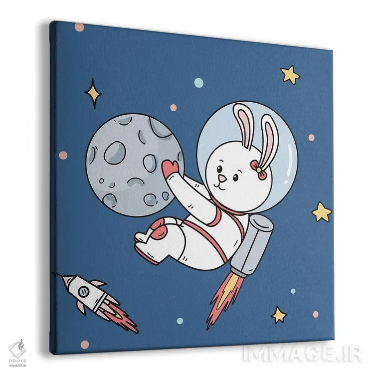 تابلو خرگوش در فضا اثر آرت میرانو - نمای پرسپکتیو محصول
