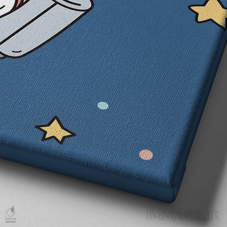 تابلو خرگوش در فضا اثر آرت میرانو - نمای نزدیک بافت بوم