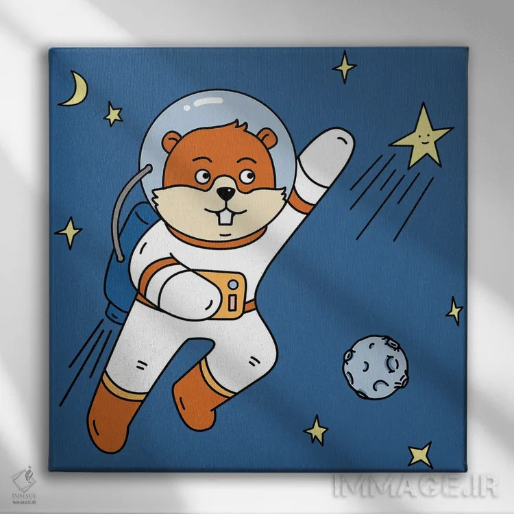 تابلو سگآبی در فضا ۲ اثر آرت میرانو - نمای روبهرو روی دیوار