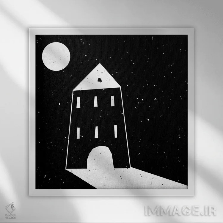تابلو تاریکی اثر آرت میرانو - نمای قابدار سفید