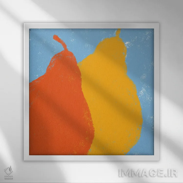 تابلو گلابیها اثر آرت میرانو - نمای قابدار سفید