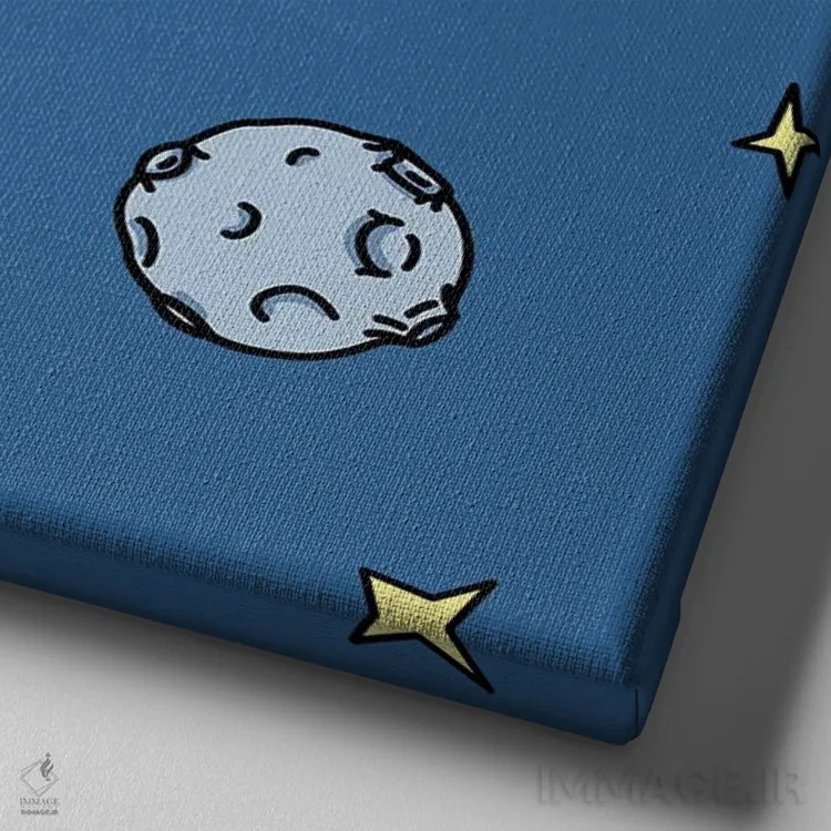 تابلو سگآبی در فضا ۲ اثر آرت میرانو - نمای نزدیک بافت بوم