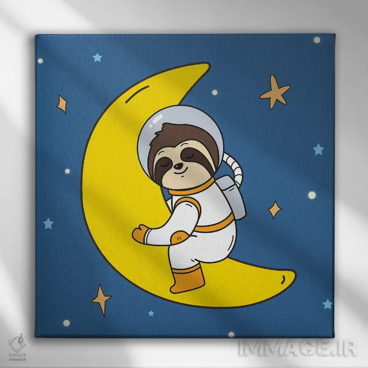 تابلو کسلکَس (تنبل) در فضا ۳ اثر آرت میرانو - نمای روبهرو روی دیوار