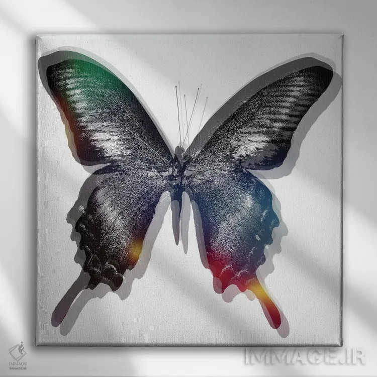تابلو پروانه ۲ اثر آرت میرانو - نمای روبهرو روی دیوار