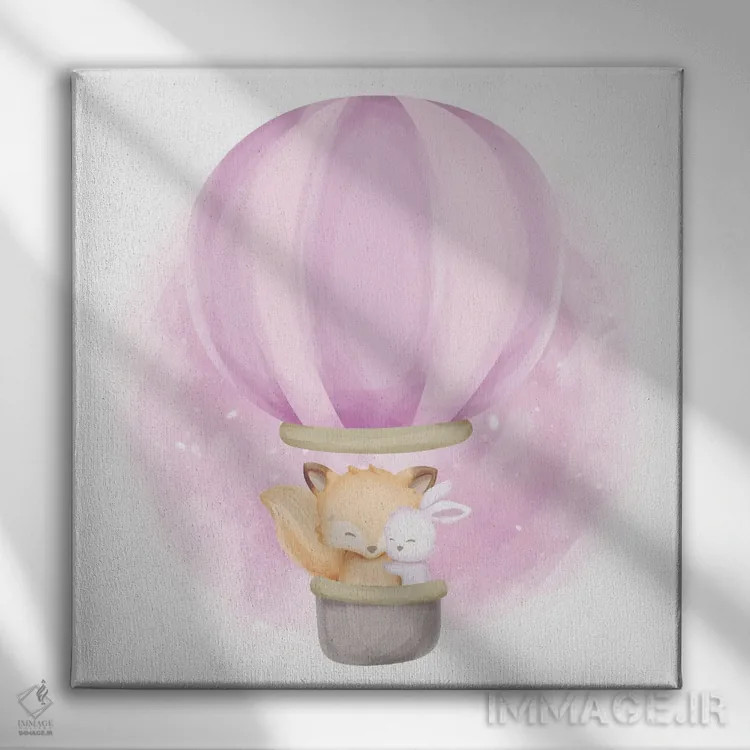 تابلو روباه کوچولو و خرگوش اثر آرت میرانو - نمای روبهرو روی دیوار