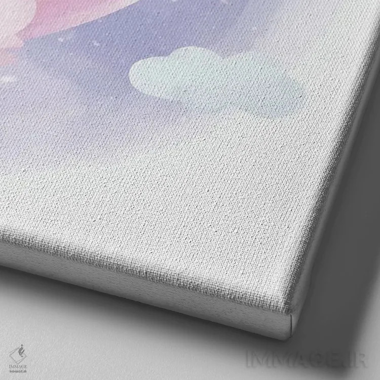 تابلو خرگوش کوچولو با دوستش اثر آرت میرانو - نمای نزدیک بافت بوم