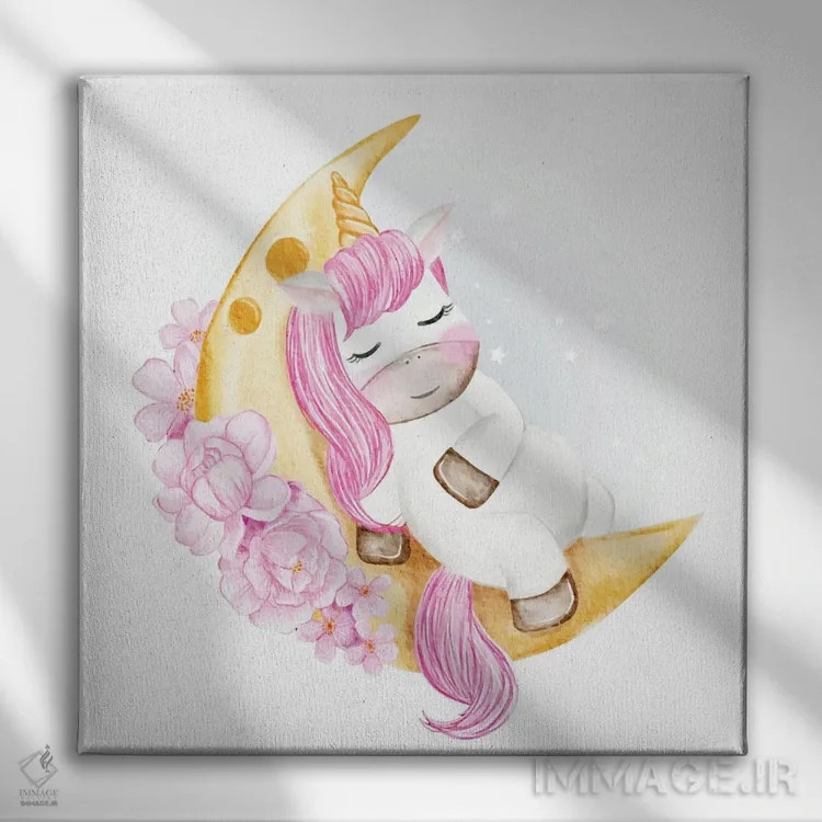 تابلو تکشاخ بچه خوابیده اثر آرت میرانو - نمای روبهرو روی دیوار