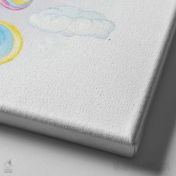 تابلو تکشاخ پرنده با بادکنکهای قلبی اثر آرت میرانو - نمای نزدیک بافت بوم