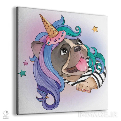 تابلو سگهای خانگی با کلاهگیس اثر آرت میرانو - نمای پرسپکتیو محصول