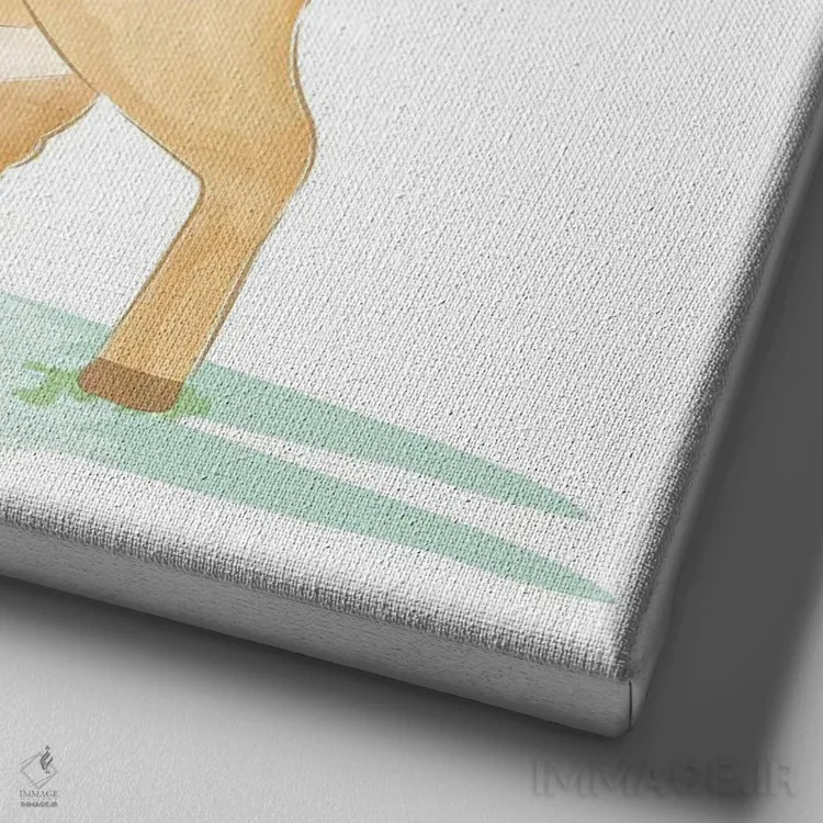 تابلو آهوی کوچک بامزه اثر آرت میرانو - نمای نزدیک بافت بوم