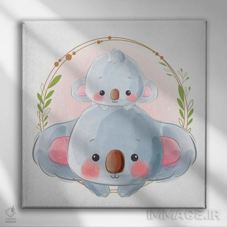 تابلو مادر و بچه کوالا اثر آرت میرانو - نمای روبهرو روی دیوار