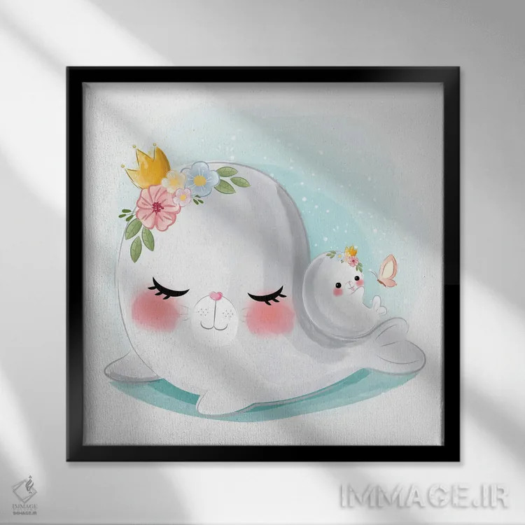 تابلو مادر و بچه فوک اثر آرت میرانو - نمای قابدار مشکی