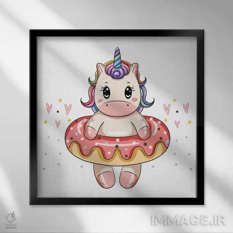 تابلو تکشاخ بامزه و شاداب اثر آرت میرانو - نمای قابدار مشکی