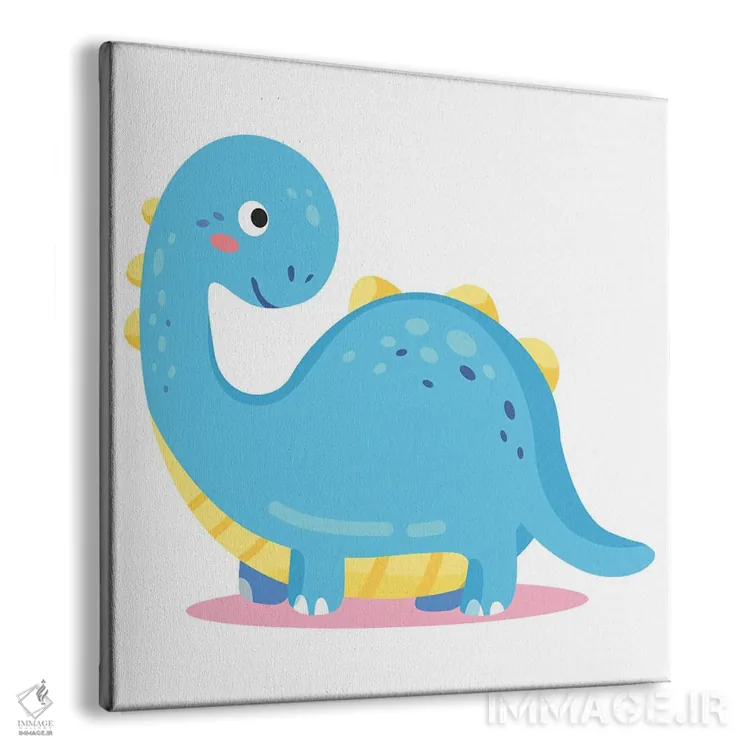 تابلو دایناسور آبی برای اتاق کودک اثر آرت میرانو - نمای پرسپکتیو محصول