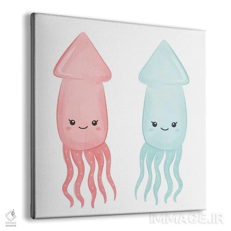 تابلو موجودات دریایی بامزه اثر آرت میرانو - نمای پرسپکتیو محصول