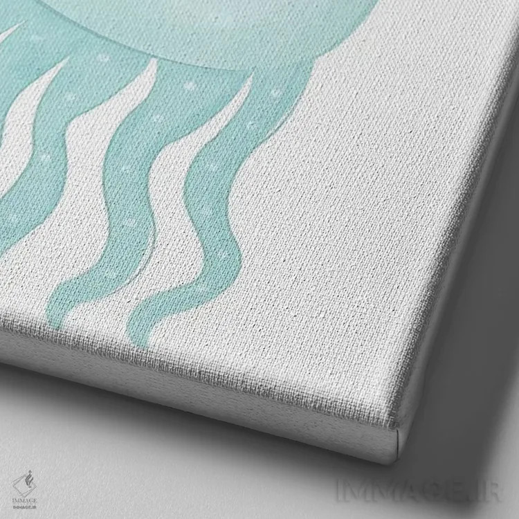 تابلو موجودات دریایی بامزه اثر آرت میرانو - نمای نزدیک بافت بوم