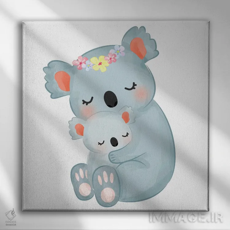 تابلو مادر و بچه کوالا II اثر آرت میرانو - نمای روبهرو روی دیوار