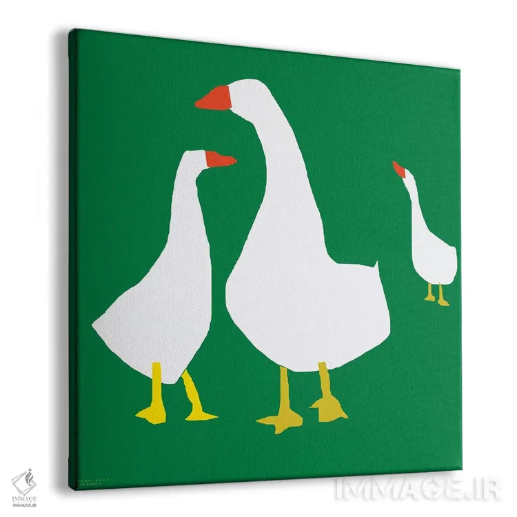 تابلو غازها روی زمینه سبز اثر آرت میرانو - نمای پرسپکتیو محصول