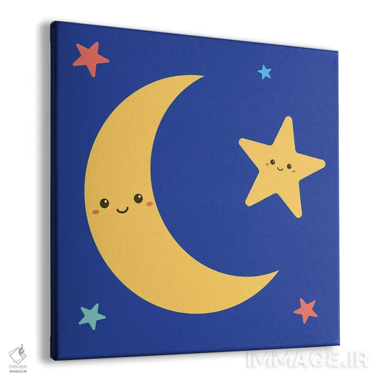 تابلو ماه و ستاره برای اتاق کودک اثر آرت میرانو - نمای پرسپکتیو محصول