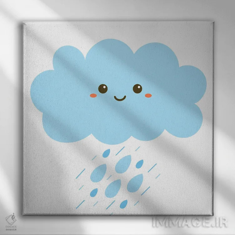 تابلو باران برای اتاق کودک II اثر آرت میرانو - نمای روبهرو روی دیوار