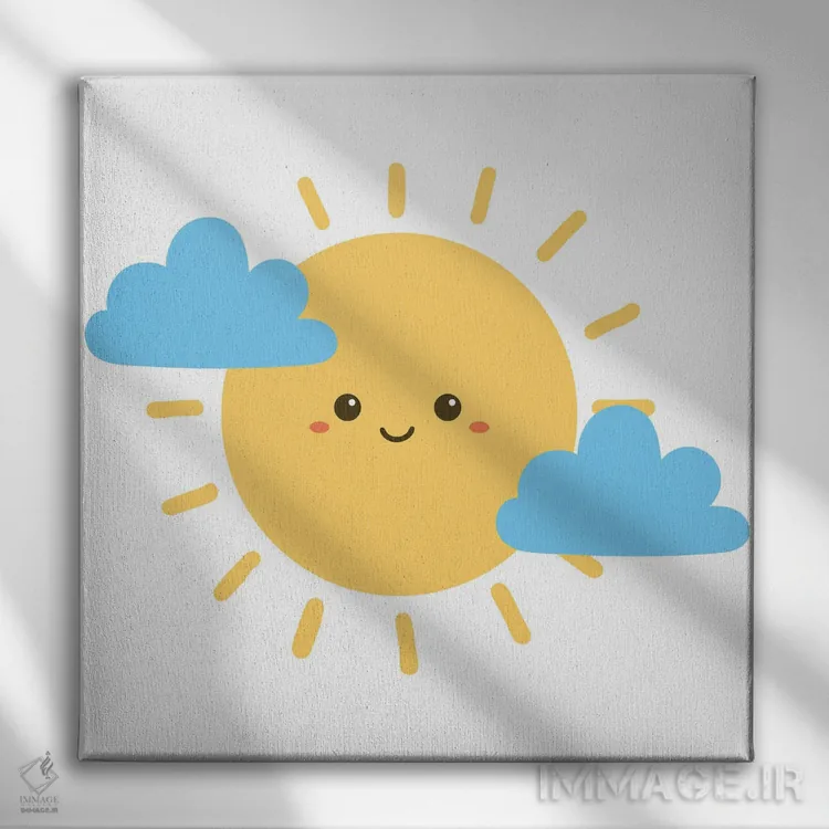 تابلو خورشید برای اتاق کودک اثر آرت میرانو - نمای روبهرو روی دیوار