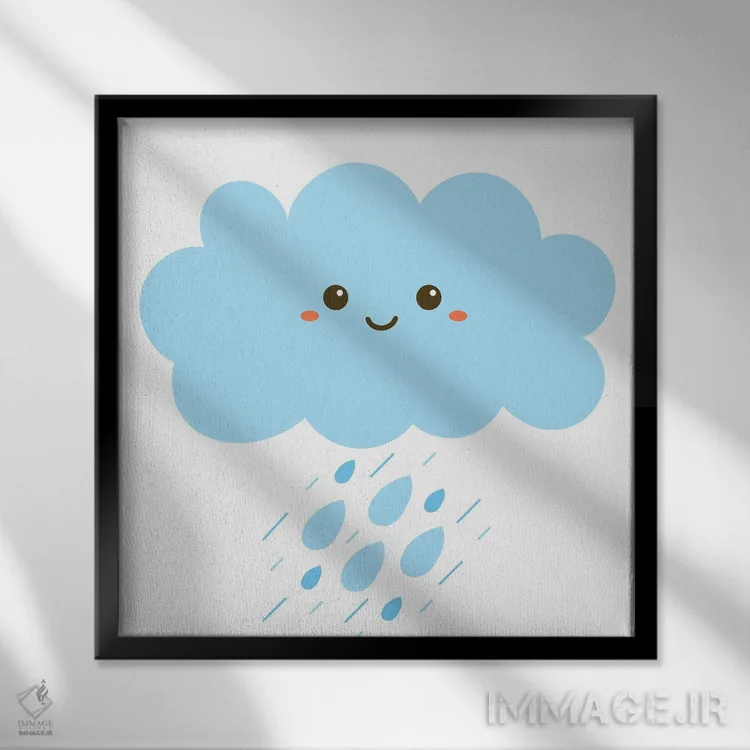 تابلو باران برای اتاق کودک II اثر آرت میرانو - نمای قابدار مشکی