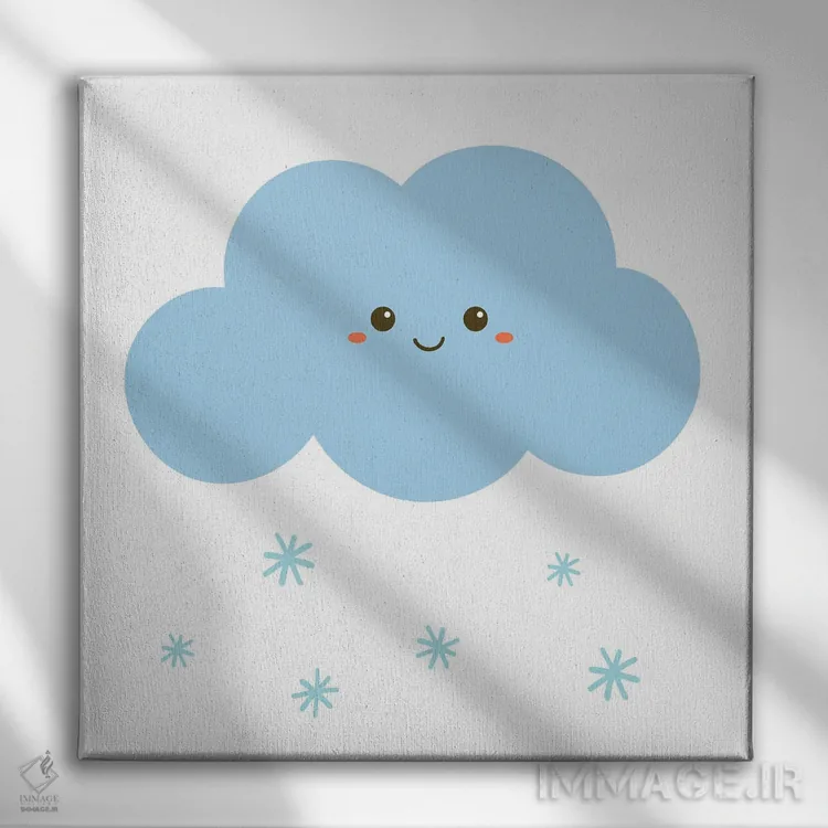 تابلو بارش برف برای اتاق کودک اثر آرت میرانو - نمای روبهرو روی دیوار