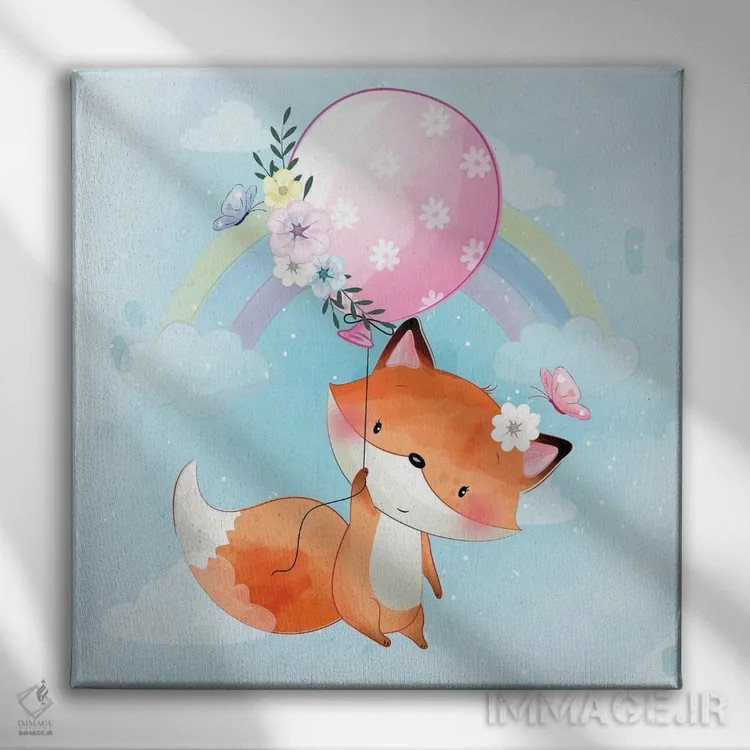 تابلو روباه کوچک در حال پرواز اثر آرت میرانو - نمای روبهرو روی دیوار