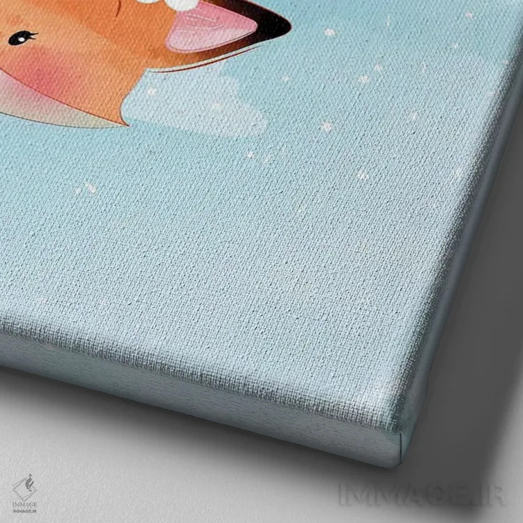 تابلو روباه کوچک در حال پرواز اثر آرت میرانو - نمای نزدیک بافت بوم