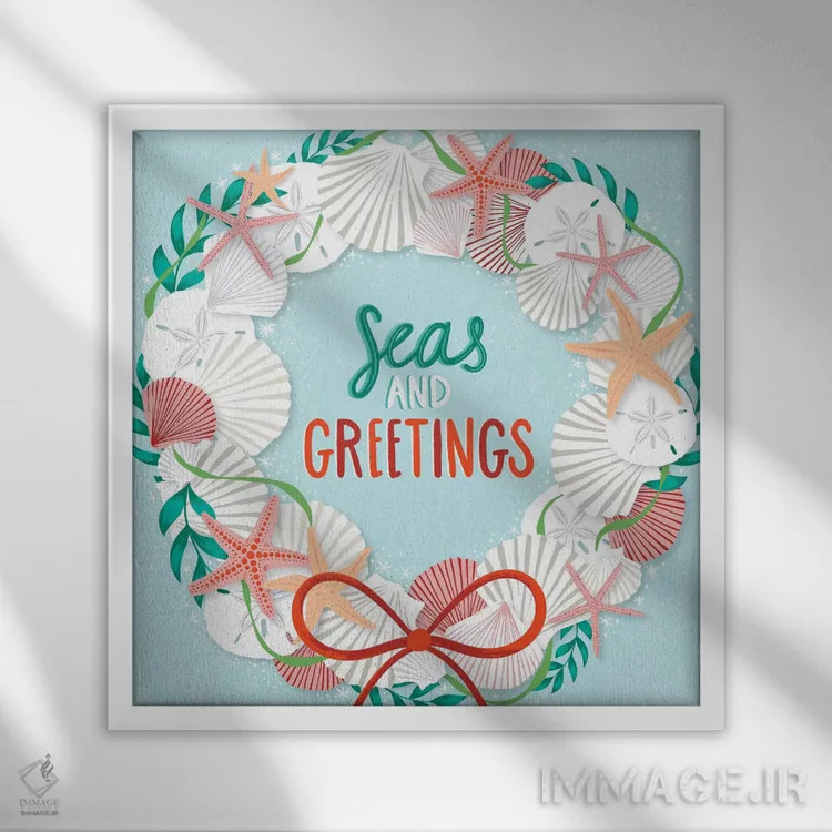 تابلو دریا و احوالپرسی III اثر آرولین ویدرهولد - نمای قابدار سفید