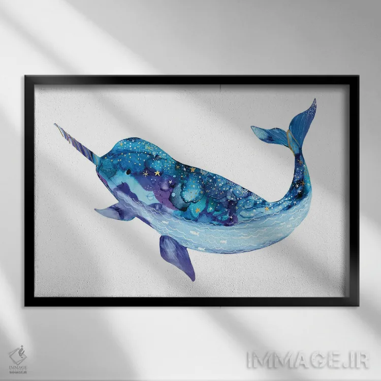 تابلو حیوانات آسمانی ۴ اثر آرولین ویدرهولد - نمای قابدار مشکی