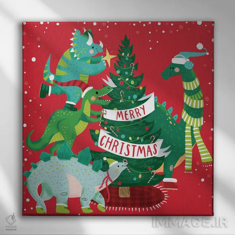 تابلو کریسمس مبارک اثر آرولین ویدرهولد - نمای روبهرو روی دیوار