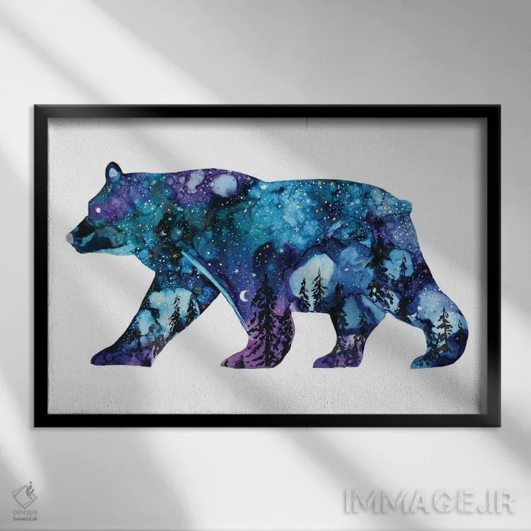 تابلو حیوانات آسمانی ۲ اثر آرولین ویدرهولد - نمای قابدار مشکی