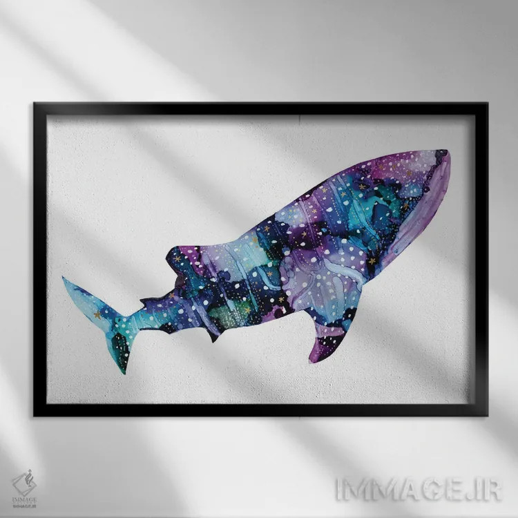 تابلو حیوانات آسمانی ۵ اثر آرولین ویدرهولد - نمای قابدار مشکی