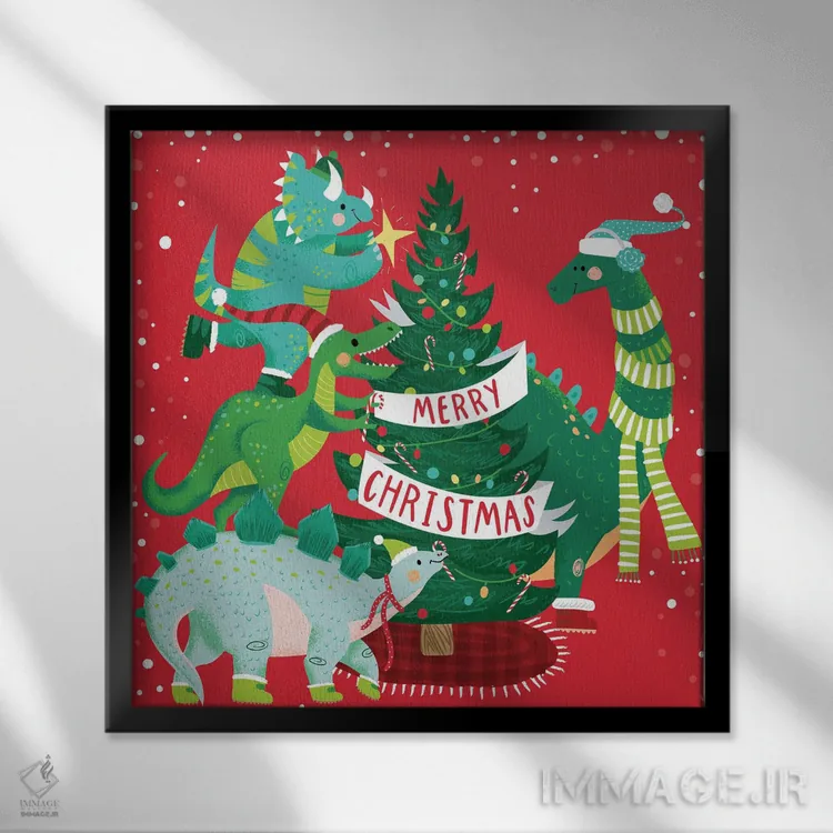 تابلو کریسمس مبارک اثر آرولین ویدرهولد - نمای قابدار مشکی