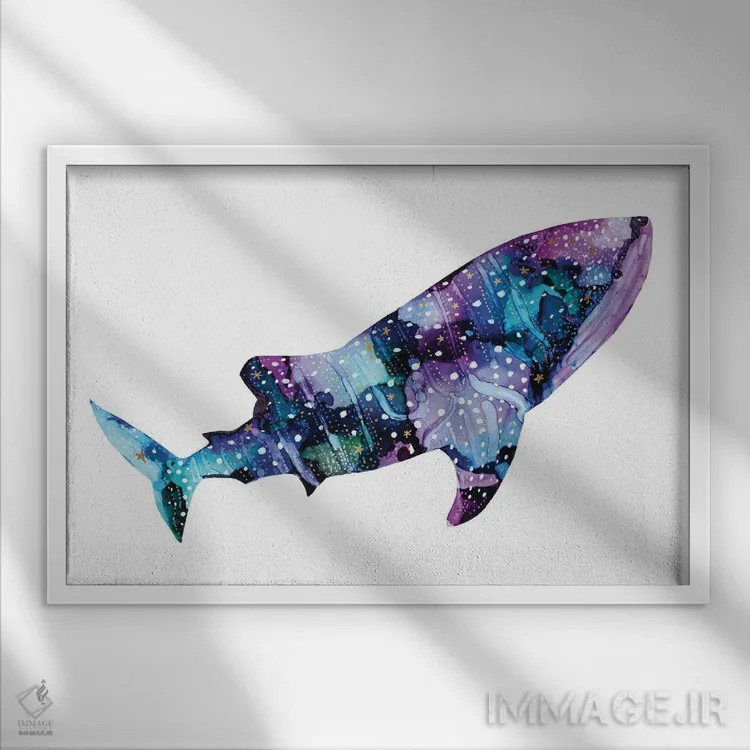 تابلو حیوانات آسمانی ۵ اثر آرولین ویدرهولد - نمای قابدار سفید