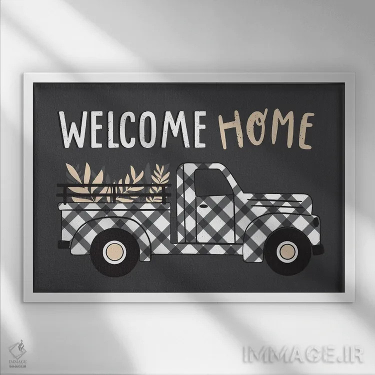 تابلو به خانه خوش آمدید اثر آرولین ویدرهولد - نمای قابدار سفید