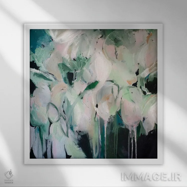 تابلو رز وحشی اثر آرتزارو - نمای قابدار سفید