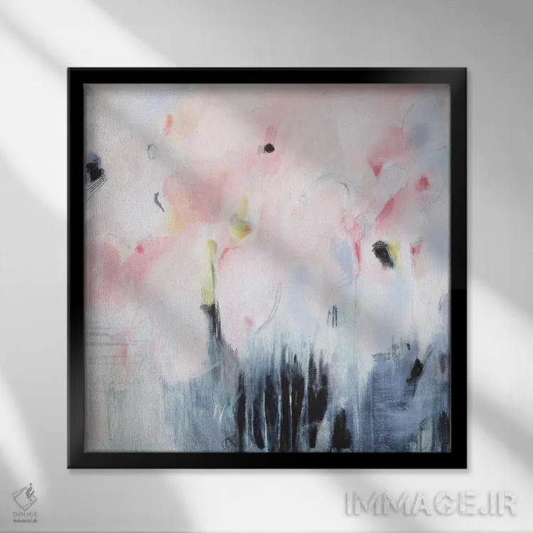 تابلو مه صورتی اثر آرتزارو - نمای قابدار مشکی