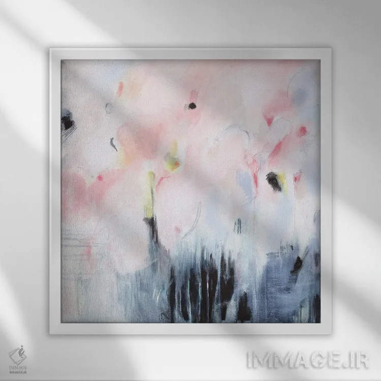 تابلو مه صورتی اثر آرتزارو - نمای قابدار سفید