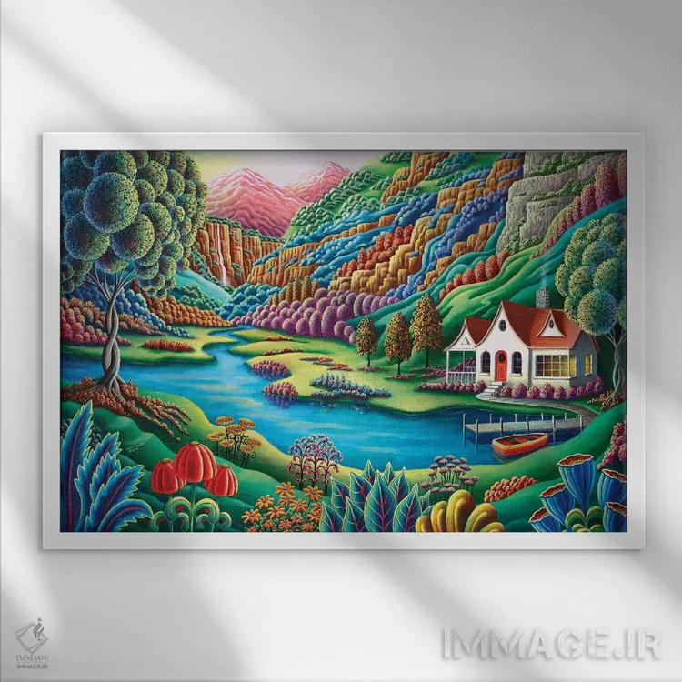 تابلو سپیدهدم اثر اندی راسل - نمای قابدار سفید