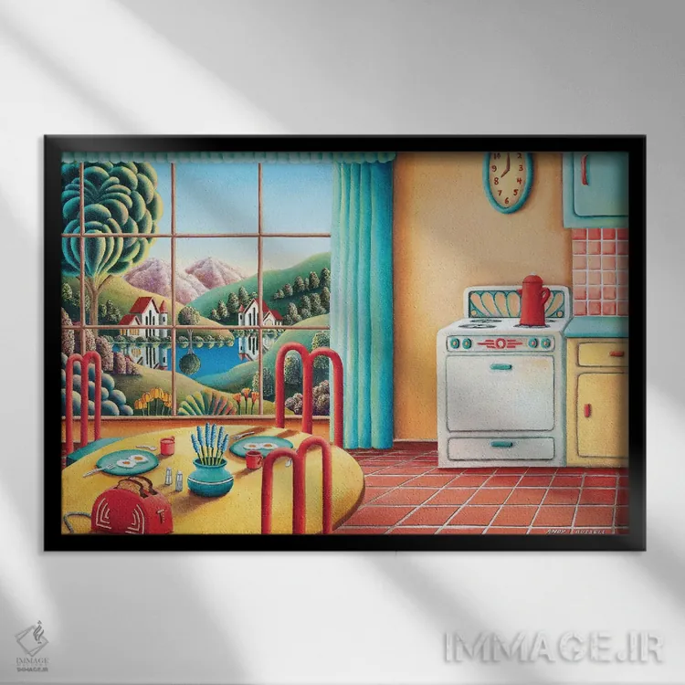 تابلو ساعت هشت اثر اندی راسل - نمای قابدار مشکی