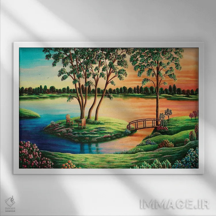 تابلو بازگشت به عدن ۳ اثر اندی راسل - نمای قابدار سفید