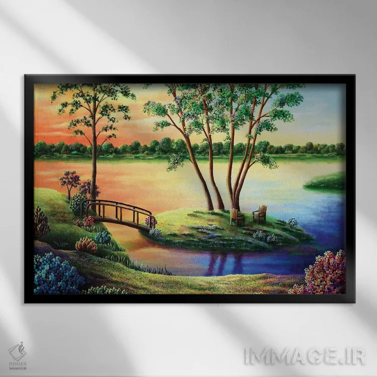 تابلو بازگشت به عدن اثر اندی راسل - نمای قابدار مشکی