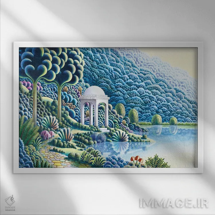 تابلو تقریباً بهشت اثر اندی راسل - نمای قابدار سفید