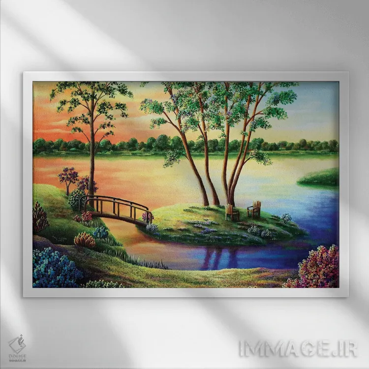 تابلو بازگشت به عدن اثر اندی راسل - نمای قابدار سفید